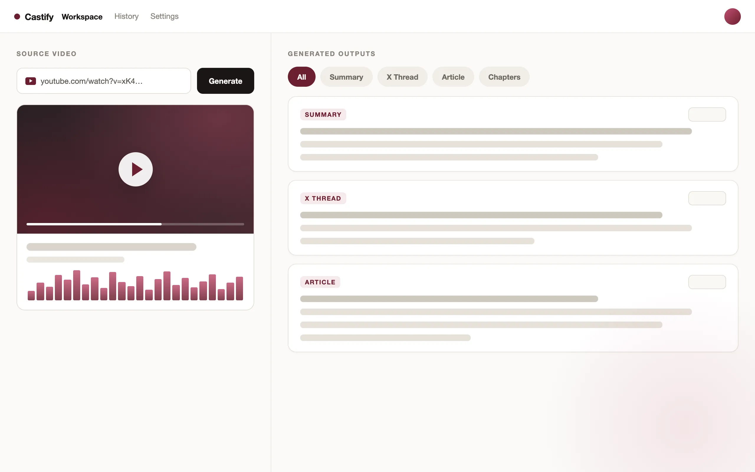 Castify interface